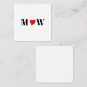 Niedliche Markierungen für rote Herzklopfe Monogra Begleitkarte (Vorne/Hinten)