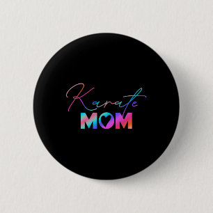 Niedliche Martial Arts Mutter Tag Regenbogen Karat Button