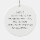 Niedliche Mary Joseph Jesus an der Krippe Keramik Ornament (Hinten)