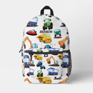 Niedliche Maschinenwagen Cartoon Bedruckter Rucksack