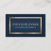 Niedliche Maskuline Moderne Navy Blau und Gold Geo Visitenkarte (Vorderseite)