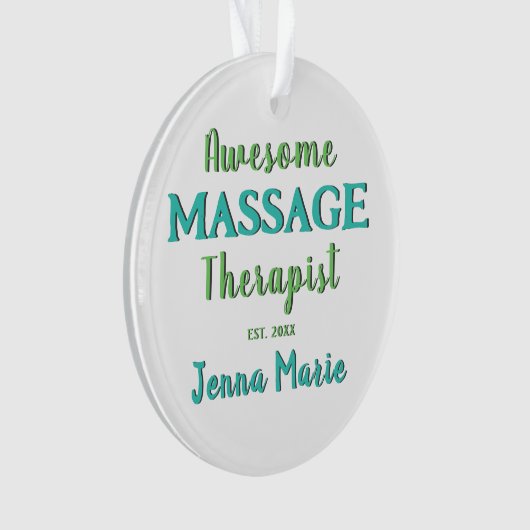 Niedliche Massage Therapeut Aquamarines Grünes Des Ornament (Vorderseite)