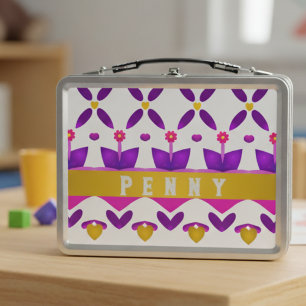 Niedliche, maßgeschneiderte Blume und Herzen Metall Brotdose