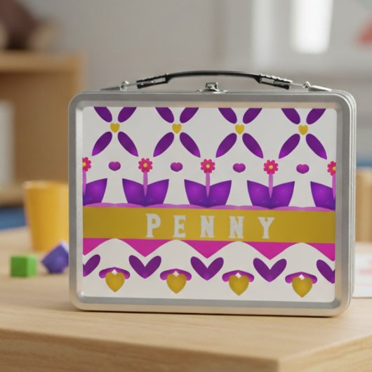 Niedliche, maßgeschneiderte Blume und Herzen Metall Brotdose