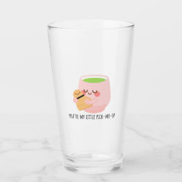 Niedliche Matcha Tea Hug Illustration Glas