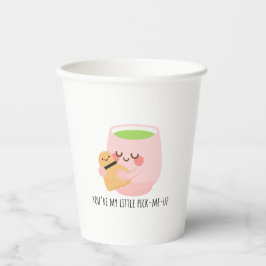 Niedliche Matcha Tea Hug Illustration Pappbecher