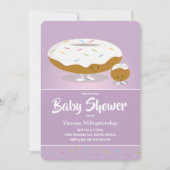 Niedliche Mattierte Donut Food Baby Dusche Einladung (Vorderseite)