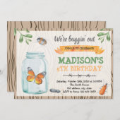 Niedliche Maurerglas-Wanzen-Party Einladung (Vorne/Hinten)