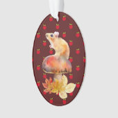 Niedliche Maus auf einem Roten Pilz mit Äpfeln Ornament (Vorderseite)