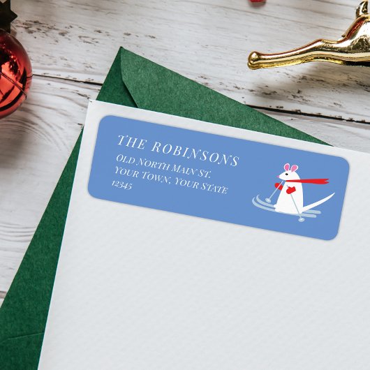 Niedliche Maus auf Skis Weihnachten Mr. Mouski