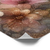 Niedliche Maus Carry Blume Watercolor Glitzer Poster (Ecke)