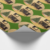 Niedliche Maus dekorieren einen Weihnachtsbaum Geschenkpapier (Ecke)