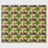 Niedliche Maus dekorieren einen Weihnachtsbaum Geschenkpapier (Flach)