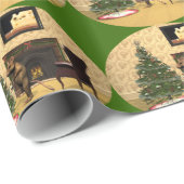 Niedliche Maus dekorieren einen Weihnachtsbaum Geschenkpapier (Rolleneckpunkt)