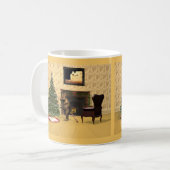 Niedliche Maus dekorieren einen Weihnachtsbaum Kaffeetasse (Vorderseite Links)