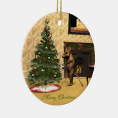 Niedliche Maus dekorieren einen Weihnachtsbaum Keramikornament (Rechts)