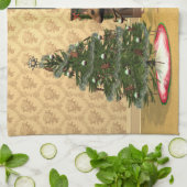 Niedliche Maus dekorieren einen Weihnachtsbaum Küchentuch (Gefaltet)