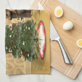 Niedliche Maus dekorieren einen Weihnachtsbaum Küchentuch (Viertel Falte)