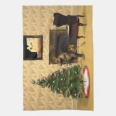 Niedliche Maus dekorieren einen Weihnachtsbaum Küchentuch (Vertikal)