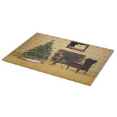 Niedliche Maus dekorieren einen Weihnachtsbaum Schneidebrett (Ecke)