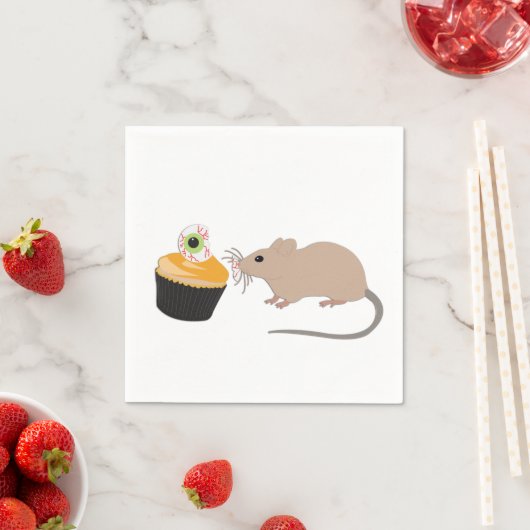 Niedliche Maus Eating Halloween Eyeball Serviette (Beispiel)