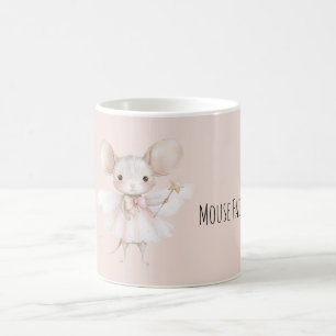 Niedliche Maus Fee rosa Flügel Kaffeetasse