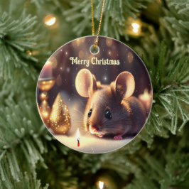 Niedliche Maus feiert Weihnachten, Brauch Keramik Ornament