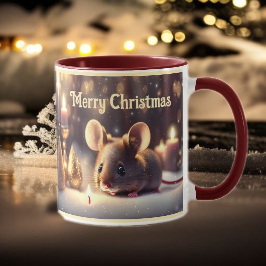Niedliche Maus feiert Weihnachten - Brauch Tasse