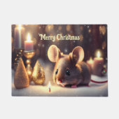 Niedliche Maus feiert Weihnachten - Fußmatte (Vorderseite)