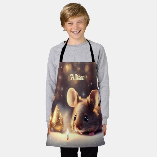 Niedliche Maus feiert Weihnachten - Kinder Schürze (Getragen)