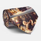 Niedliche Maus feiert Weihnachten - Krawatte (Gerollt)