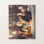 Niedliche Maus feiert Weihnachten Puzzle (Vertikal)