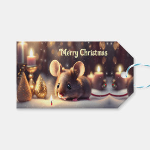 Niedliche Maus feiert Weihnachtsgebrauch Geschenkanhänger