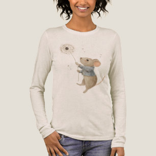 niedliche Maus fliegt auf einem Löwenzahn Tri-Blend Shirt