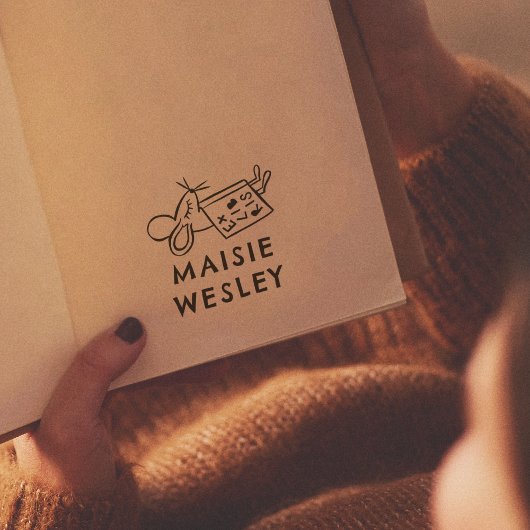 Niedliche Maus Handgezeichnet Personalisierter Nam Permastempel