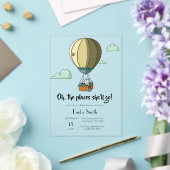 Niedliche Maus Heißluftballon Babydusche Acryleinladungen (In Situ (Hochzeit))