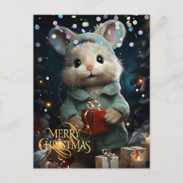 Niedliche Maus. Herzlichen Glückwunsch. Postkarte