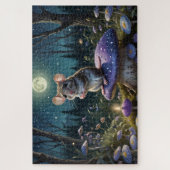 Niedliche Maus im Pilz im Mondlicht Puzzle (Vertikal)