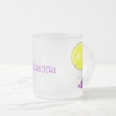 Niedliche Maus in der Gießkanne mit Ballon Cartoon Mattglastasse (VorderseiteRechts)