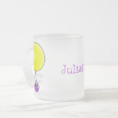 Niedliche Maus in der Gießkanne mit Ballon Cartoon Mattglastasse (Vorderseite Links)