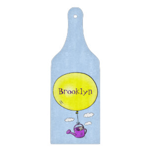 Niedliche Maus in der Gießkanne mit Ballon Cartoon Schneidebrett