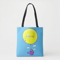 Niedliche Maus in der Gießkanne mit Ballon Cartoon