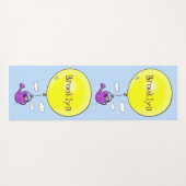 Niedliche Maus in der Gießkanne mit Ballon Cartoon Yogamatte (Rückseite (Horizontal))