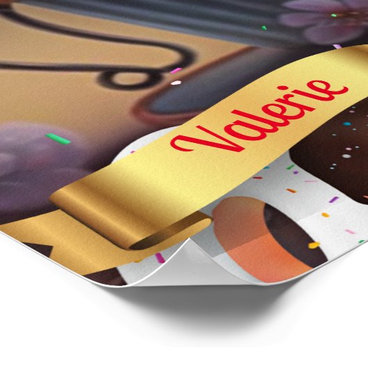 Niedliche Maus in einer Tasse süße Leckereien pers Poster (Ecke)