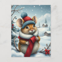 Niedliche Maus in Preppy Winter Attraktion und Hat