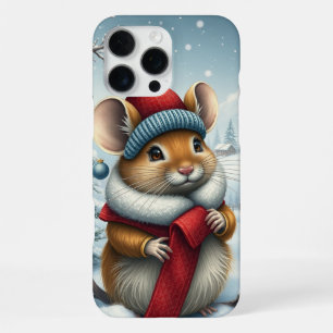 Niedliche Maus in Preppy Winter Attraktion und Hut iPhone 16 Pro Max Hülle