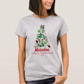 Niedliche Maus in Tree Berries Blätter Familiennam T-Shirt (Vorderseite)