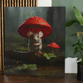 Niedliche Maus in Wald Pilz Umbrella Poster