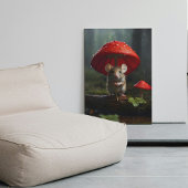 Niedliche Maus in Wald Pilz Umbrella Poster
