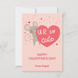 Niedliche Maus Kinder Klassenzimmer Valentinkarte Einladung